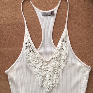 Aritzia Wilfred Cream Lace Wifebeater Camisole